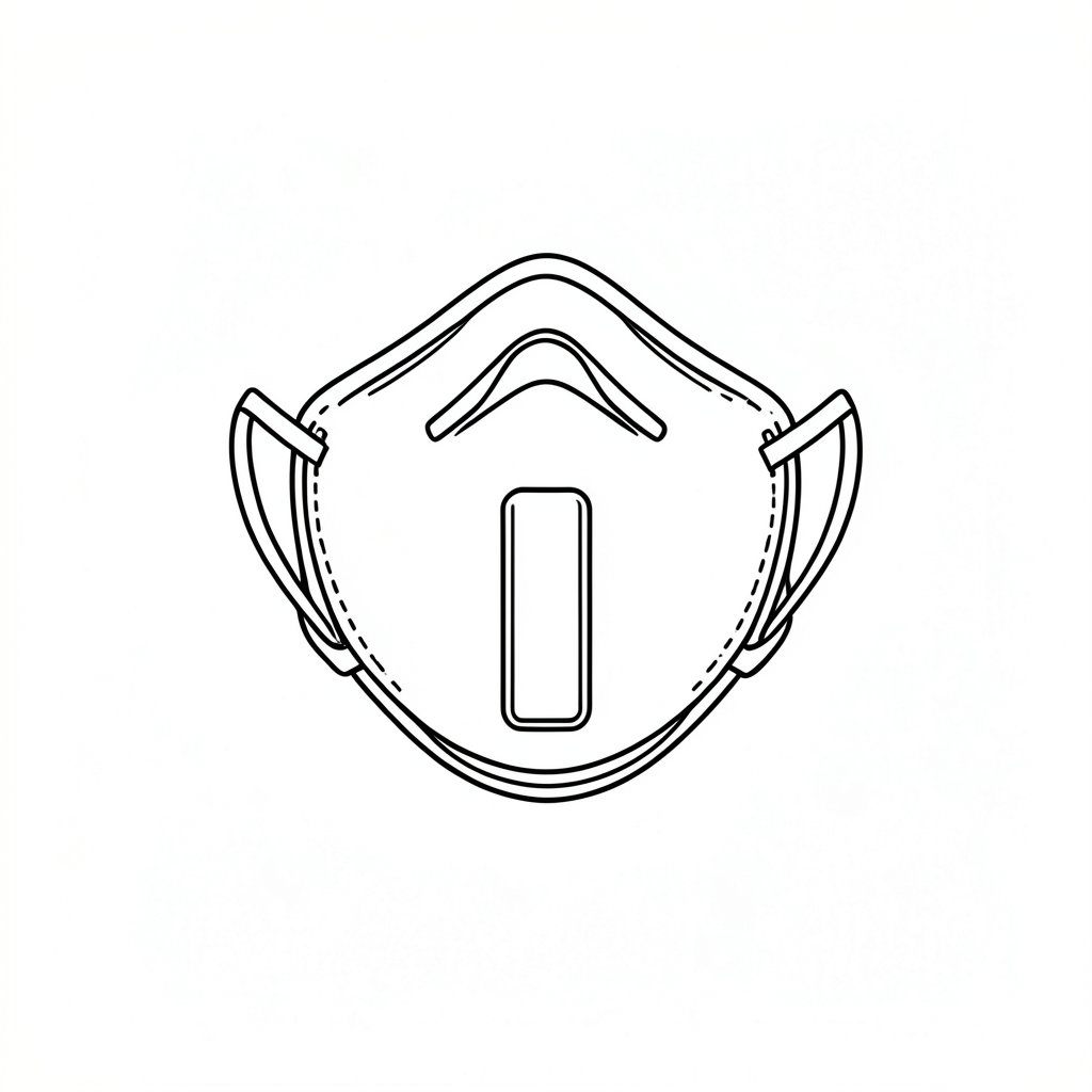 Filtering half mask icon