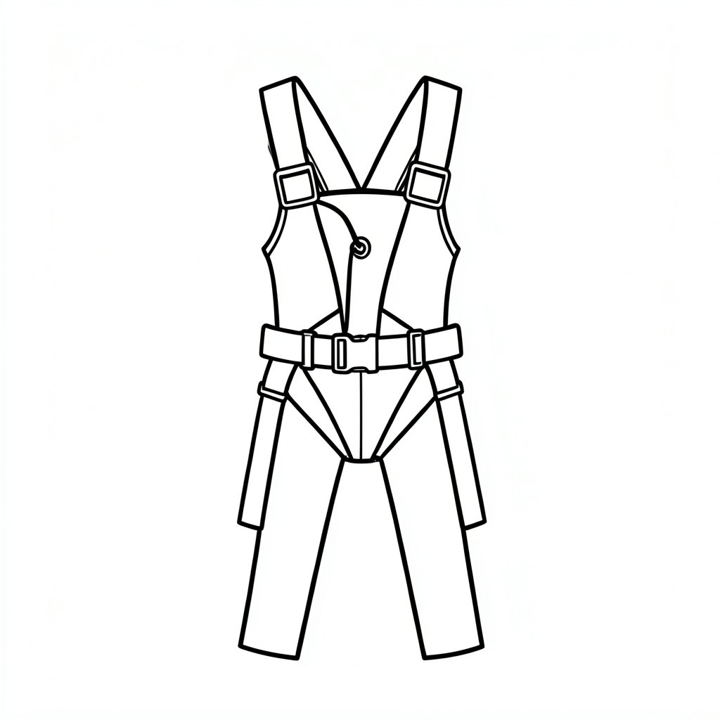 Rescue harness with shoulder rescue loop icon
