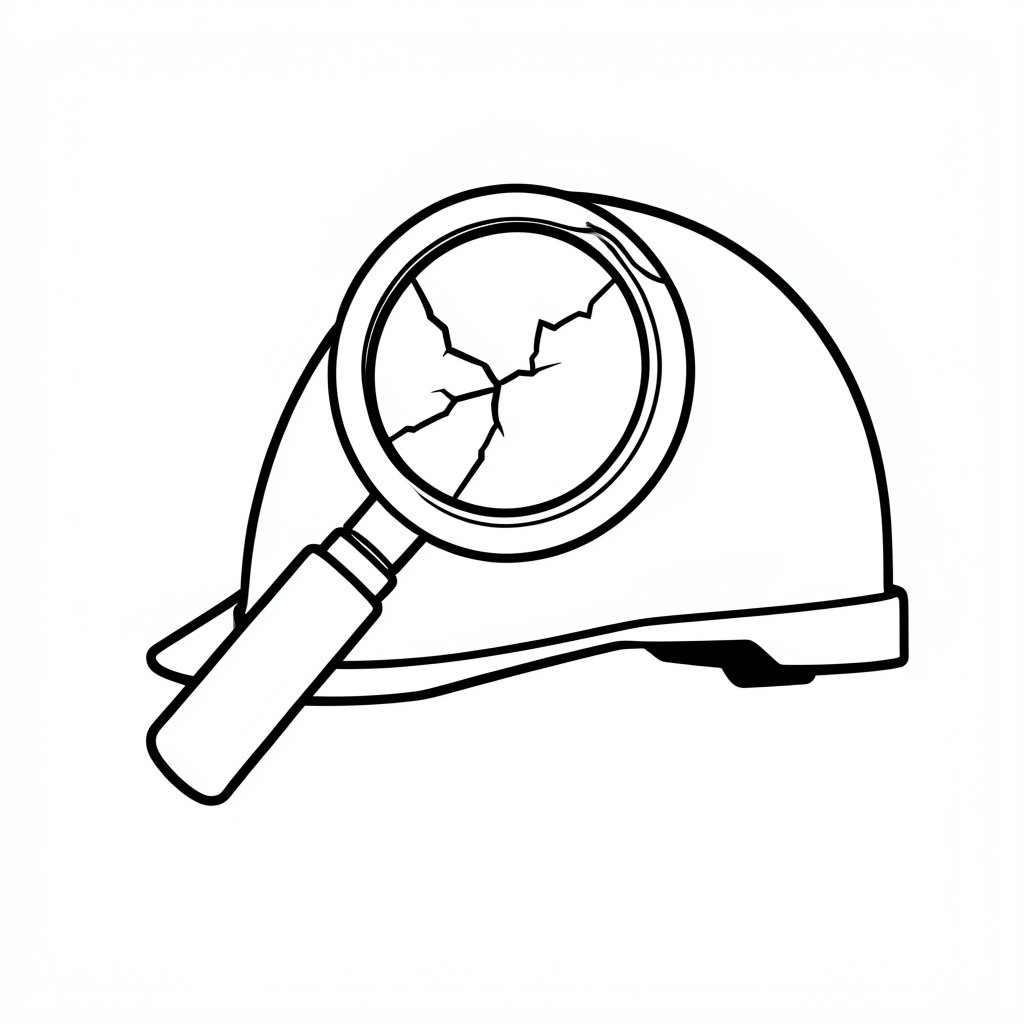 Safety helmet inspection icon