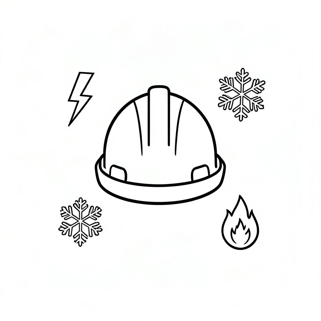 Safety helmet optional marking symbols icon