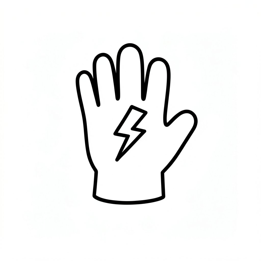 Electrically insulating glove icon