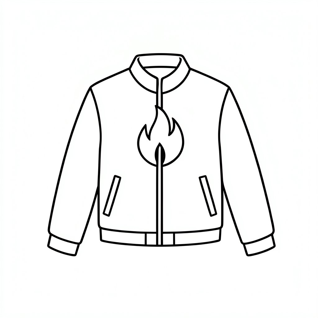 Heat and flame protective clothing icon