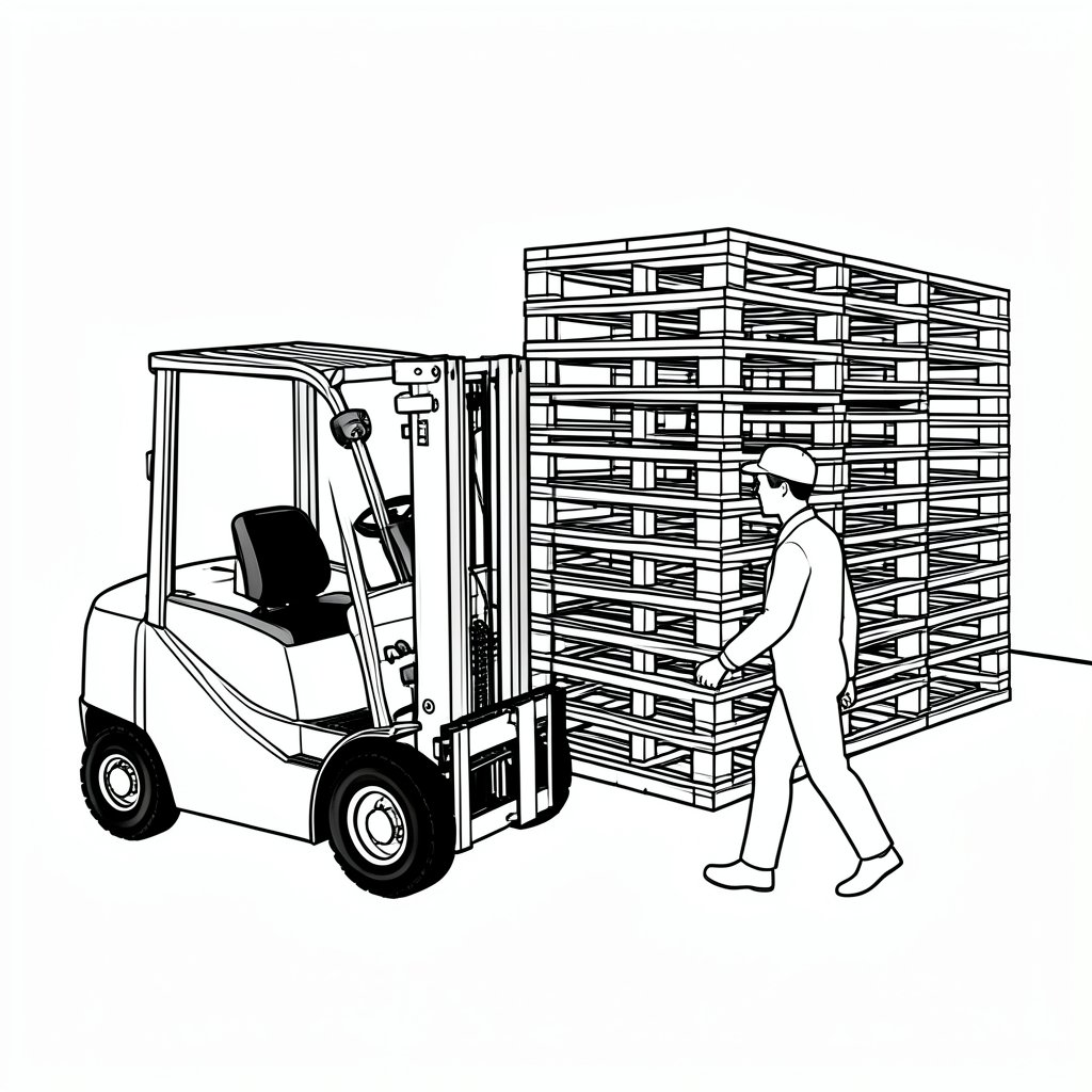 Forklift and pedestrian blind-corner near miss