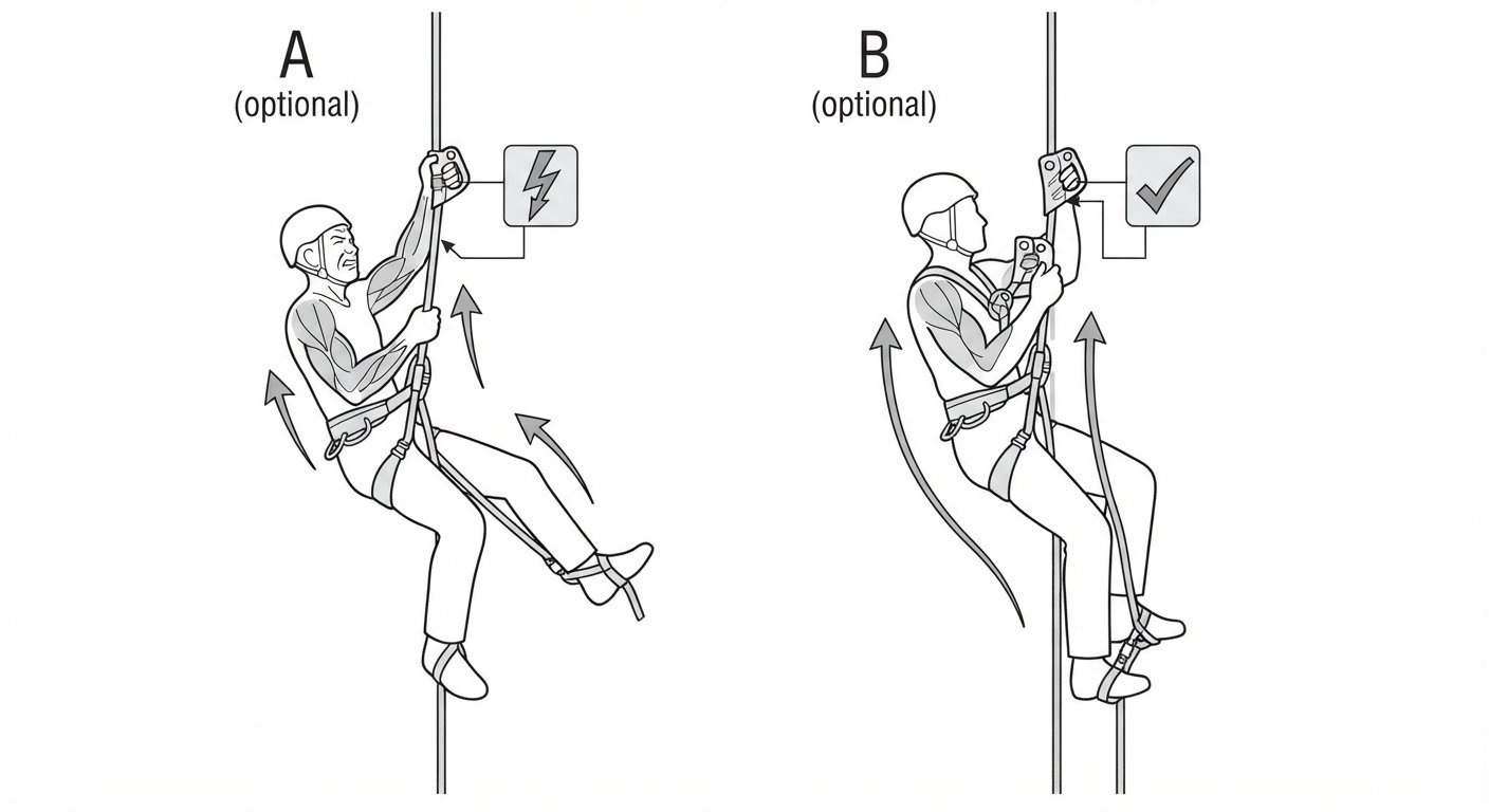 Greater efficiency on rope ascents