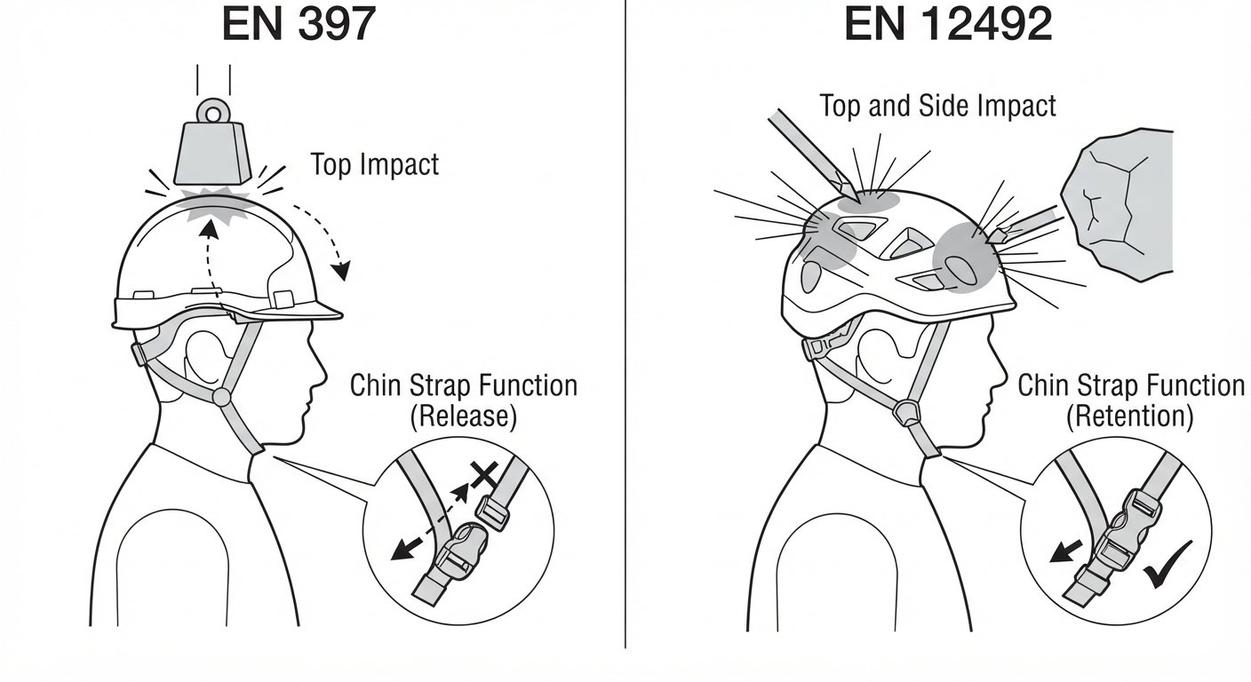 Helmet standards: EN 397 and EN 12492