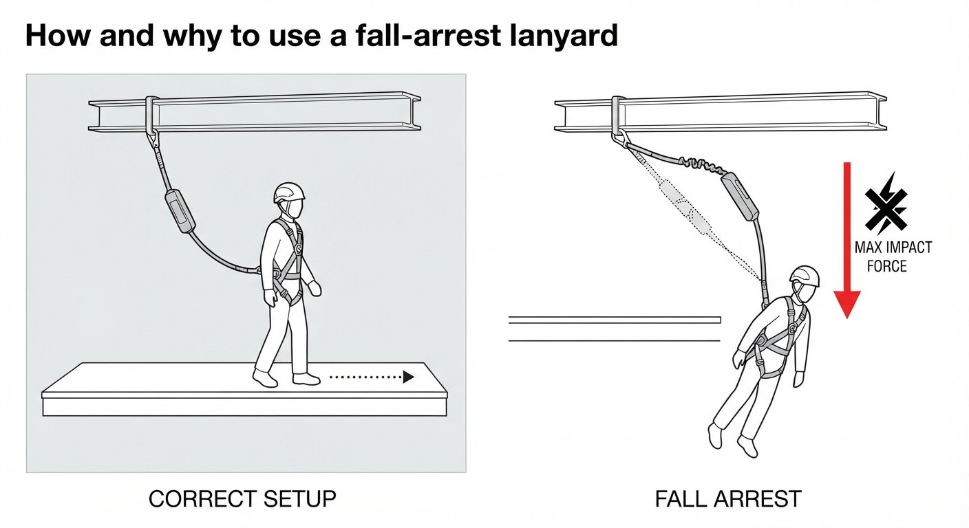 How and why to use a fall-arrest lanyard