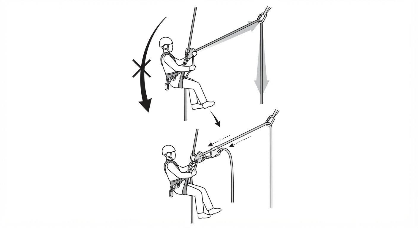 Limiting rope stretch with two descenders