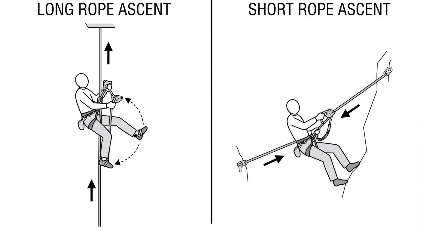 Long or short rope ascent