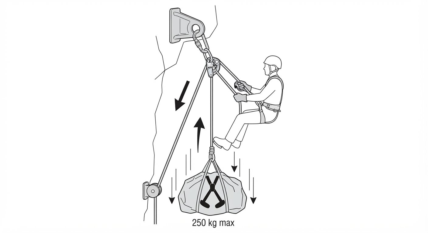 Lowering 150 kg to 250 kg from the anchor
