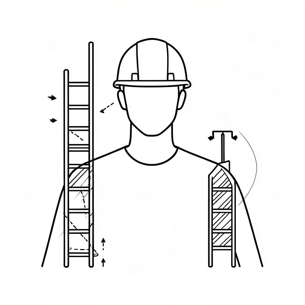Diagram showing the three levels of EN workplace safety standards: management system standards such as EN ISO 45001, method standards such as EN ISO 12100, and product standards such as EN 361, with decisions flowing downward from duty to assessment to equipment.
