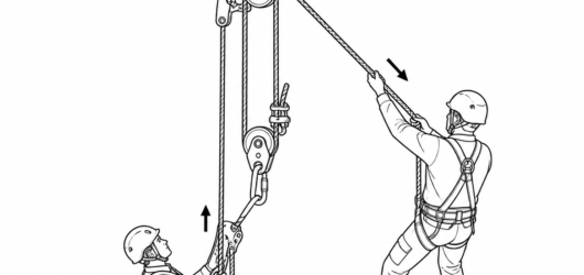 Only a few centimetres of lift is needed: with the progress capture holding, the jammed cam or locked descender releases by hand.