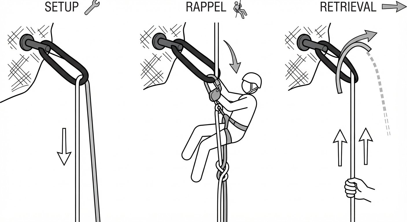Rigging a retrievable rope