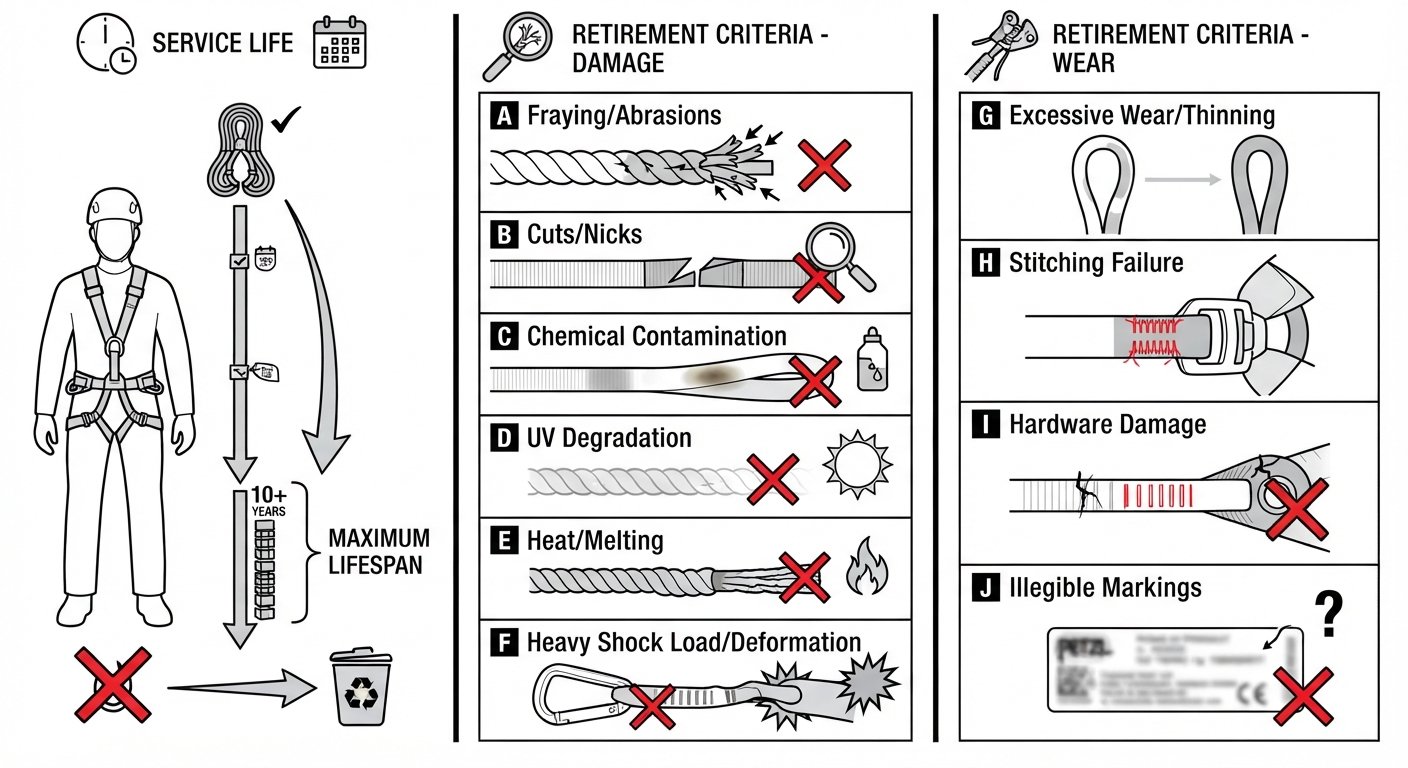Service life and retirement criteria for textiles