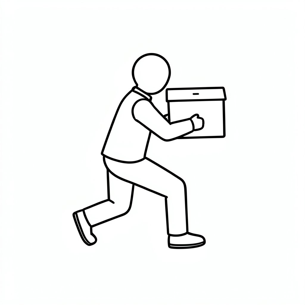 Manual handling lifting technique icon