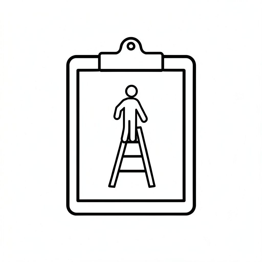 Working at height checklist icon