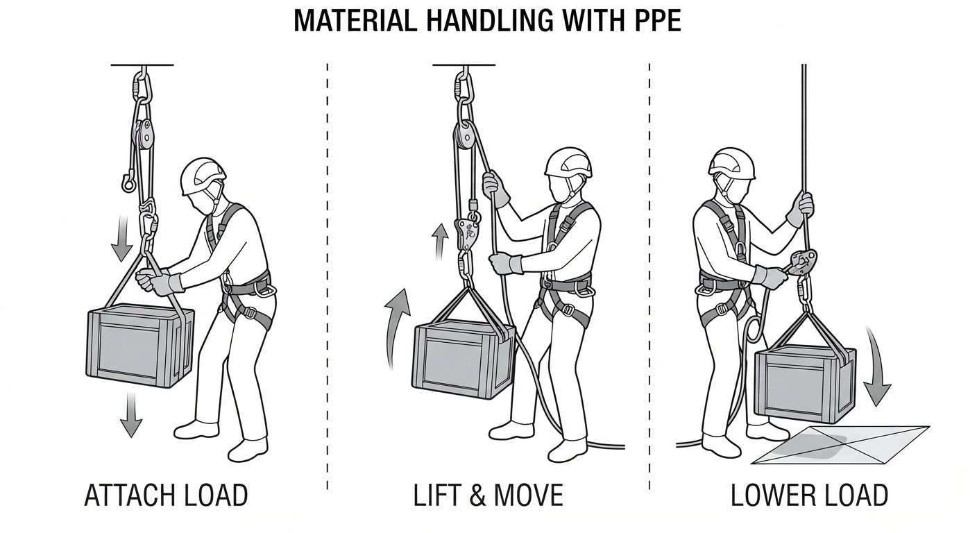 Using PPE for material handling