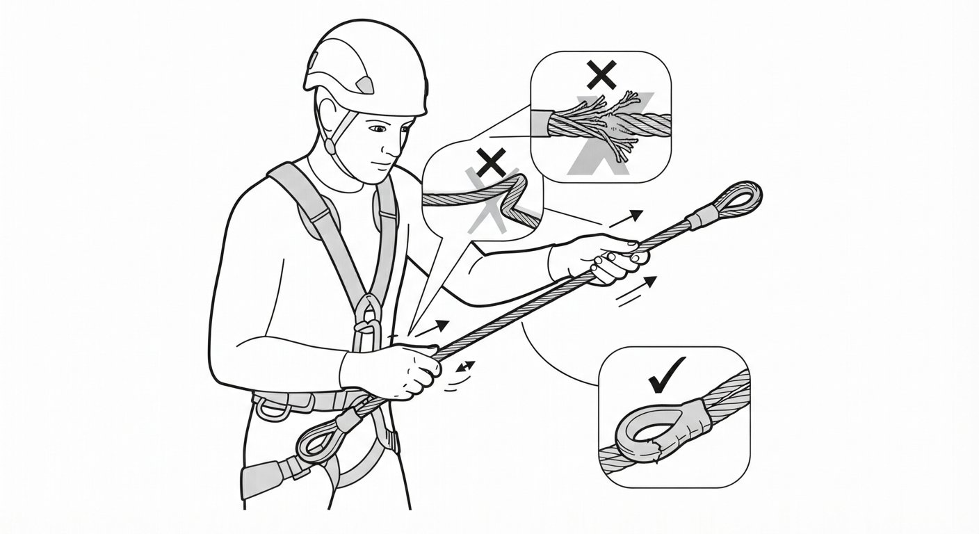 Video: inspecting a wire strop before use