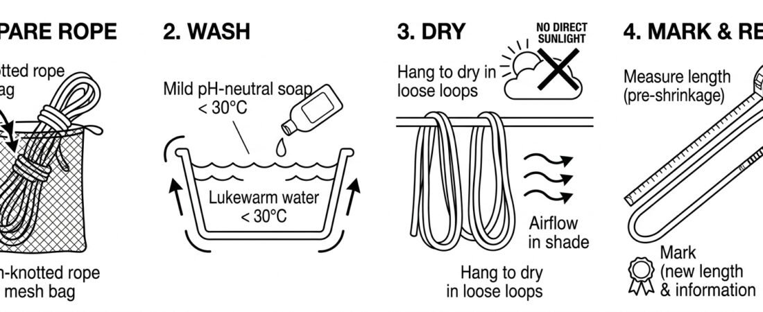 Washing a Low-Stretch Rope Before First Use