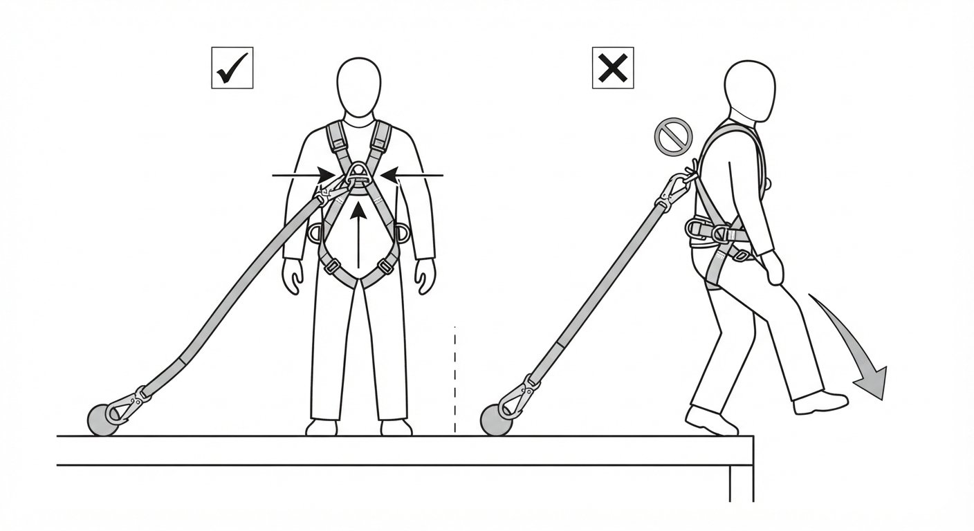 Which attachment points to use for restraint?