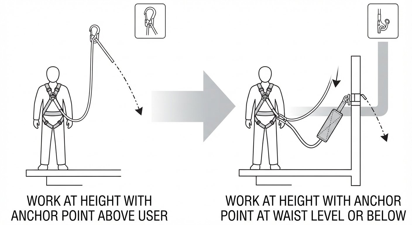 Which type of fall-arrest lanyard to choose
